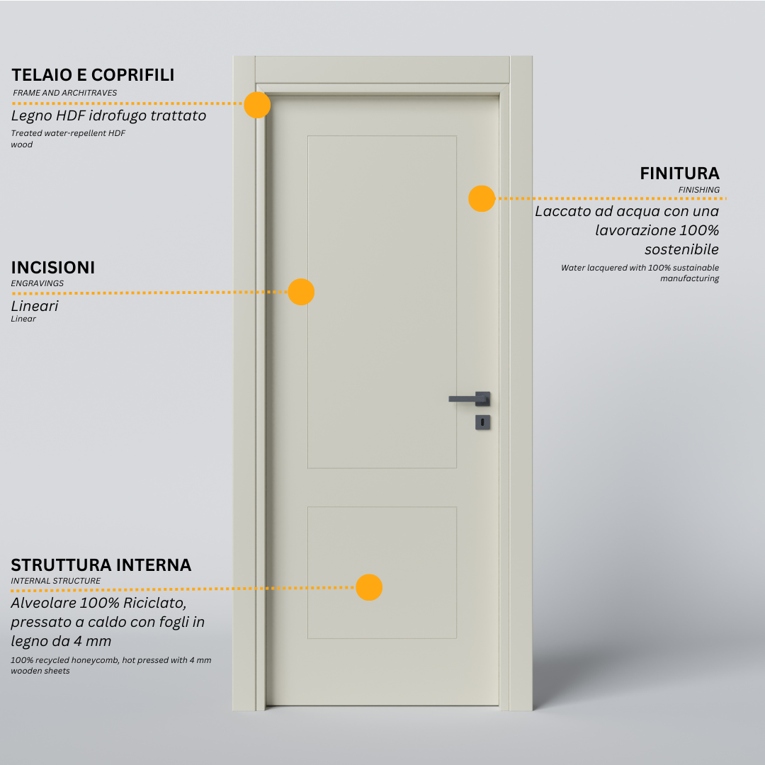 Hinged Door with 2 Frames Engravings