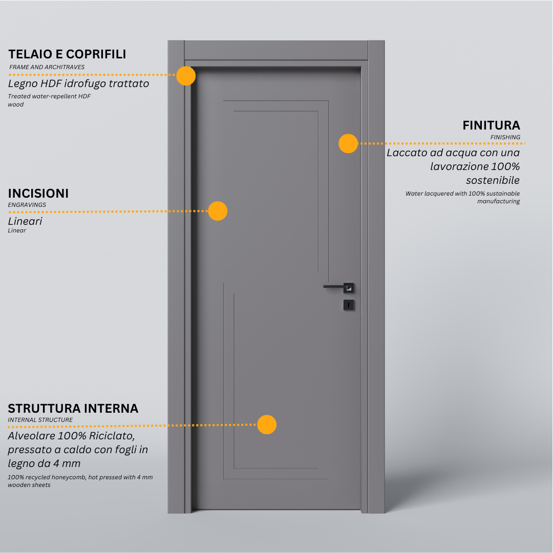 Porta Battente con Incisioni Corners