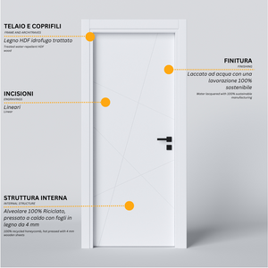 Porta Battente con Incisioni Geometrica