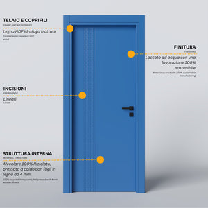 Hinged Door with Vertical Engravings