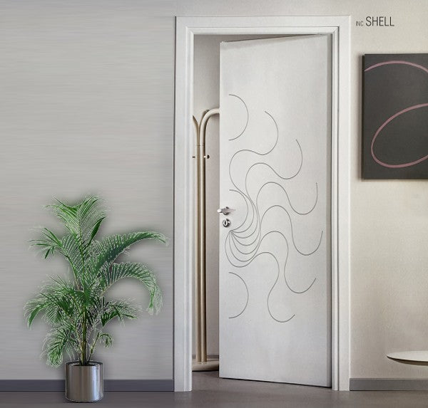 Porta interna Laccata con Incisioni SERIE INC - Shell - 60x210x11 - Maniglia Quadro Cromo Satinato + € 21,00