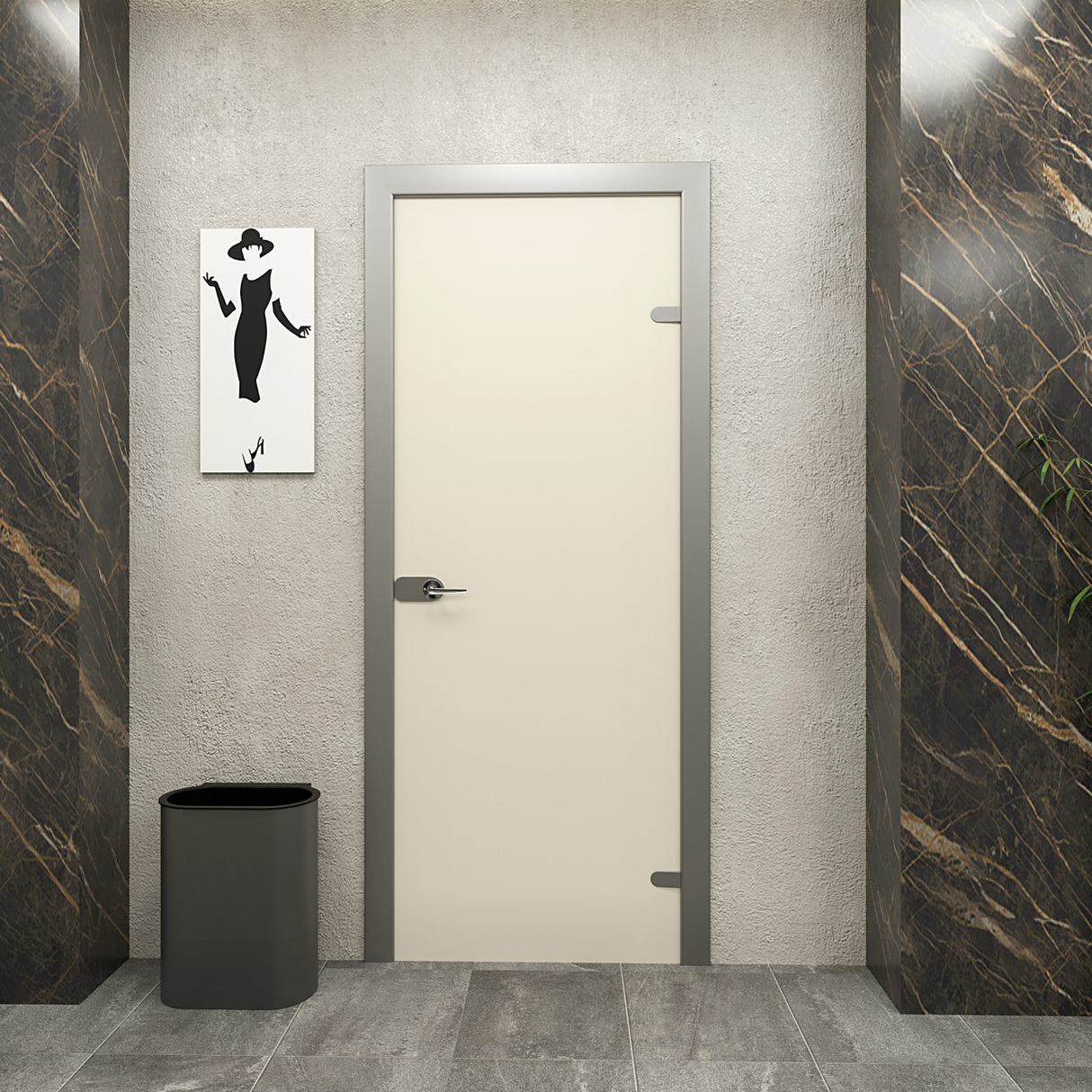 Porte per Interni HPL con Telaio in Alluminio - LAMINATO BEIGE - 60x210x11